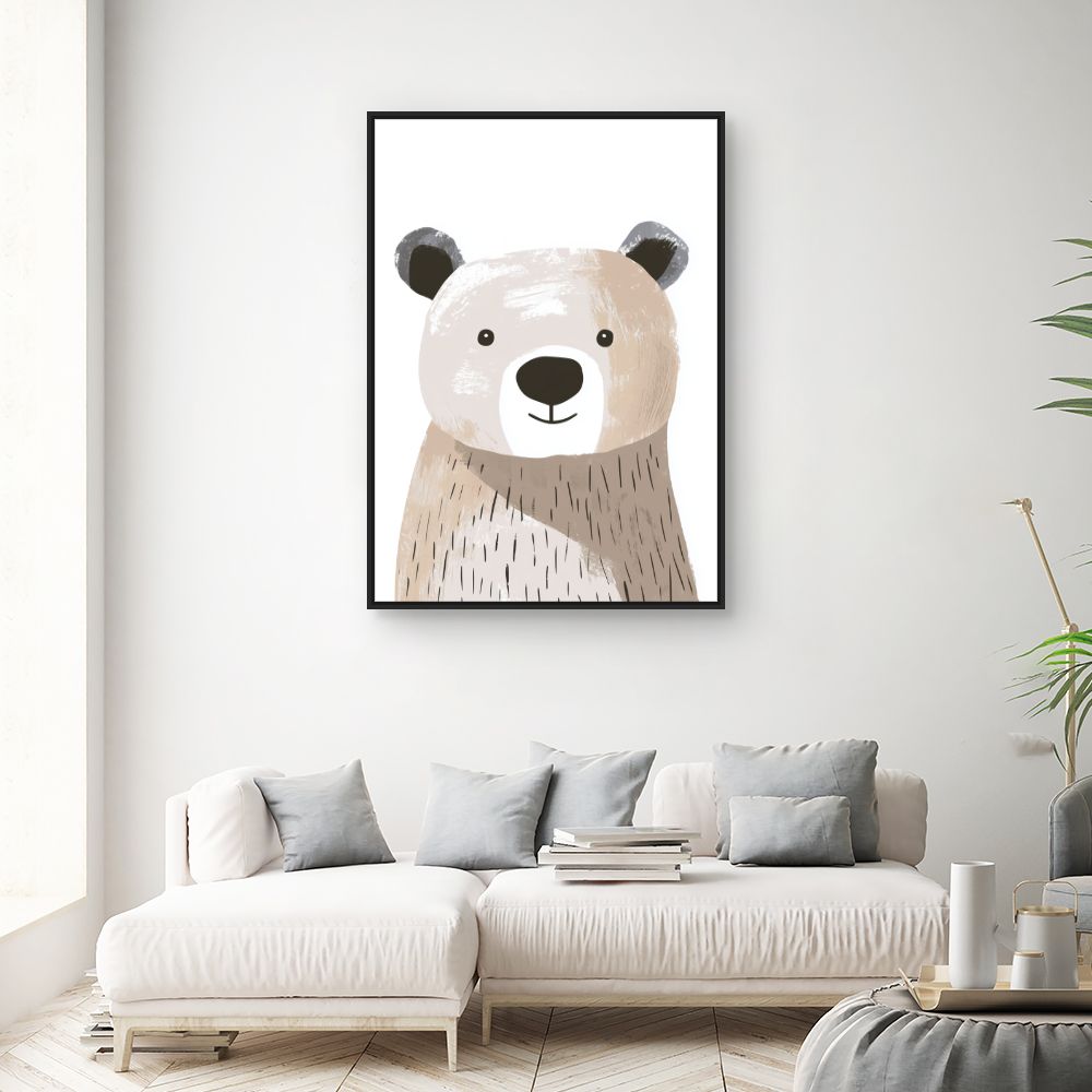 Tableau imprimé pour enfants 'Ours mignon'