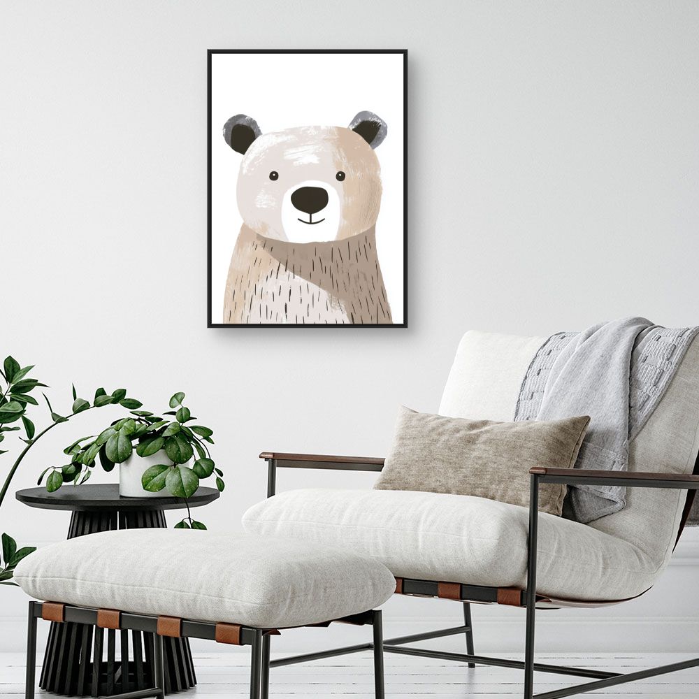 Tableau imprimé pour enfants 'Ours mignon'