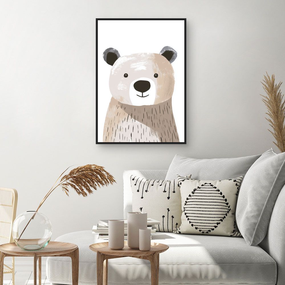Tableau imprimé pour enfants 'Ours mignon'