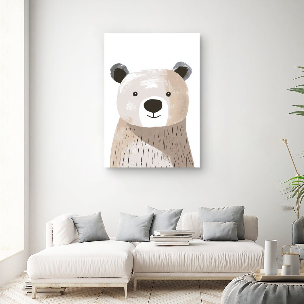 Tableau imprimé pour enfants 'Ours mignon'
