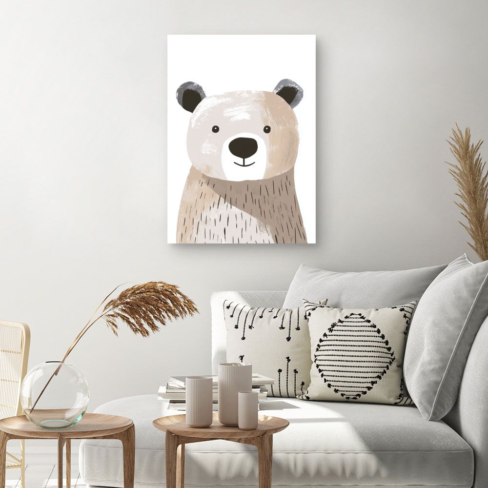 Tableau imprimé pour enfants 'Ours mignon'