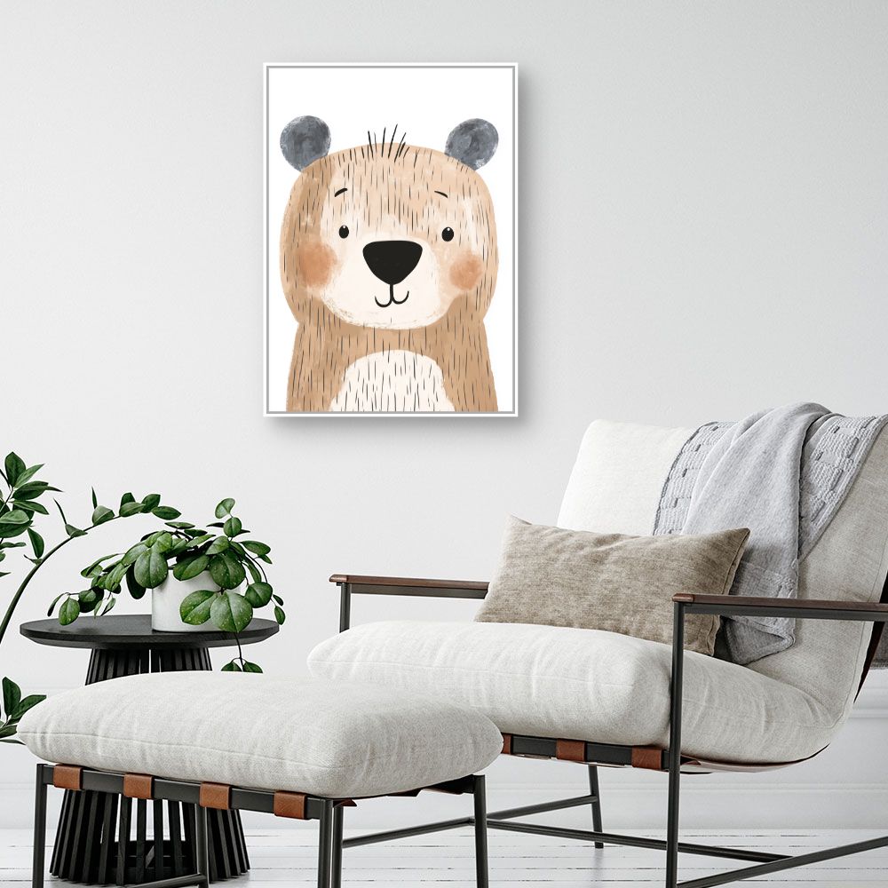 Tableau imprimé pour enfants 'Ours mignon'