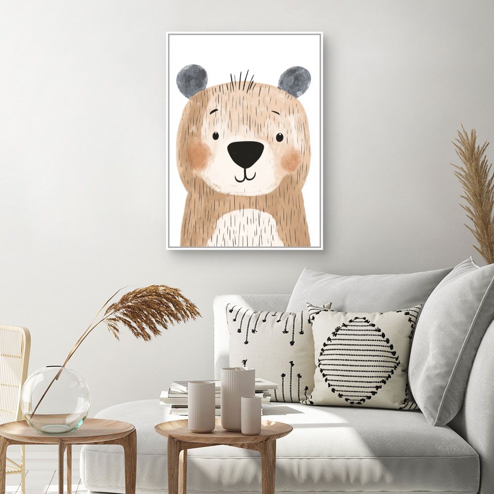 Tableau imprimé pour enfants 'Ours mignon'