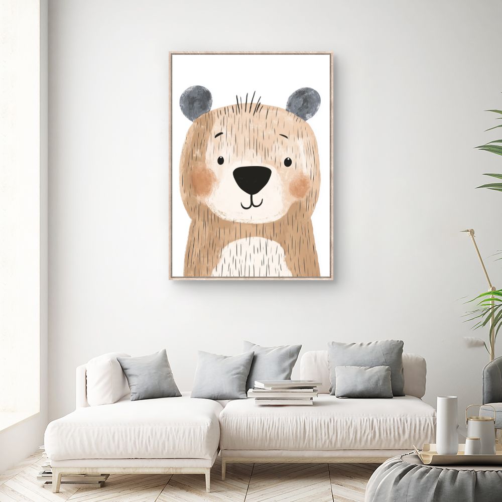 Tableau imprimé pour enfants 'Ours mignon'