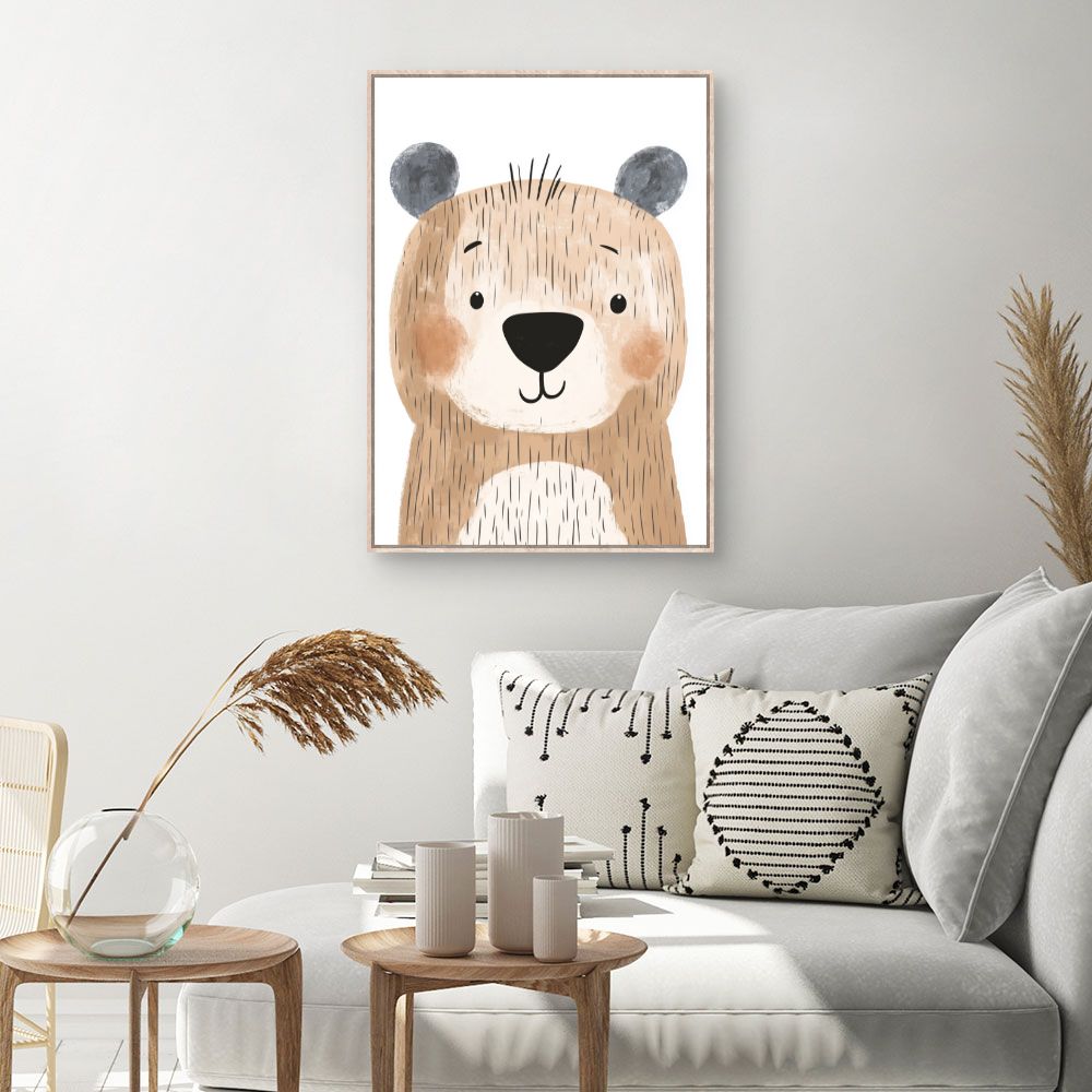 Tableau imprimé pour enfants 'Ours mignon'