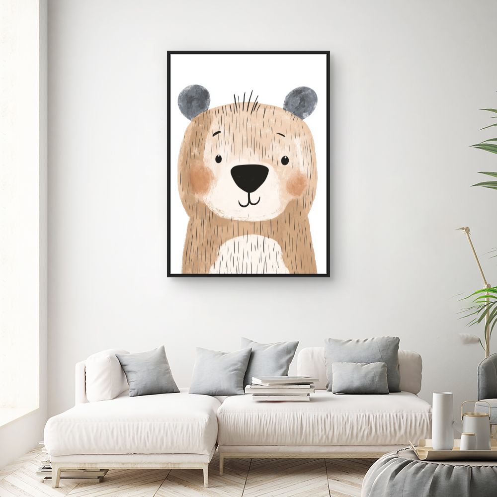 Tableau imprimé pour enfants 'Ours mignon'