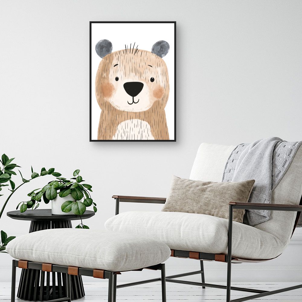 Tableau imprimé pour enfants 'Ours mignon'