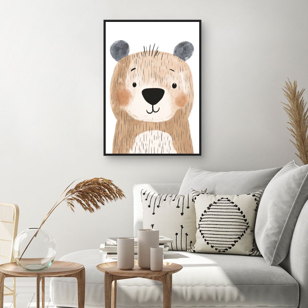 Tableau imprimé pour enfants 'Ours mignon'