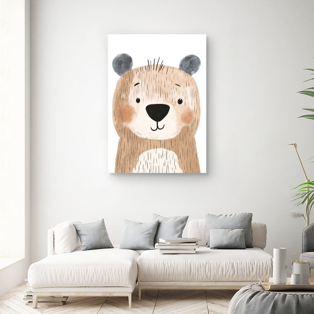 Tableau imprimé pour enfants 'Ours mignon'