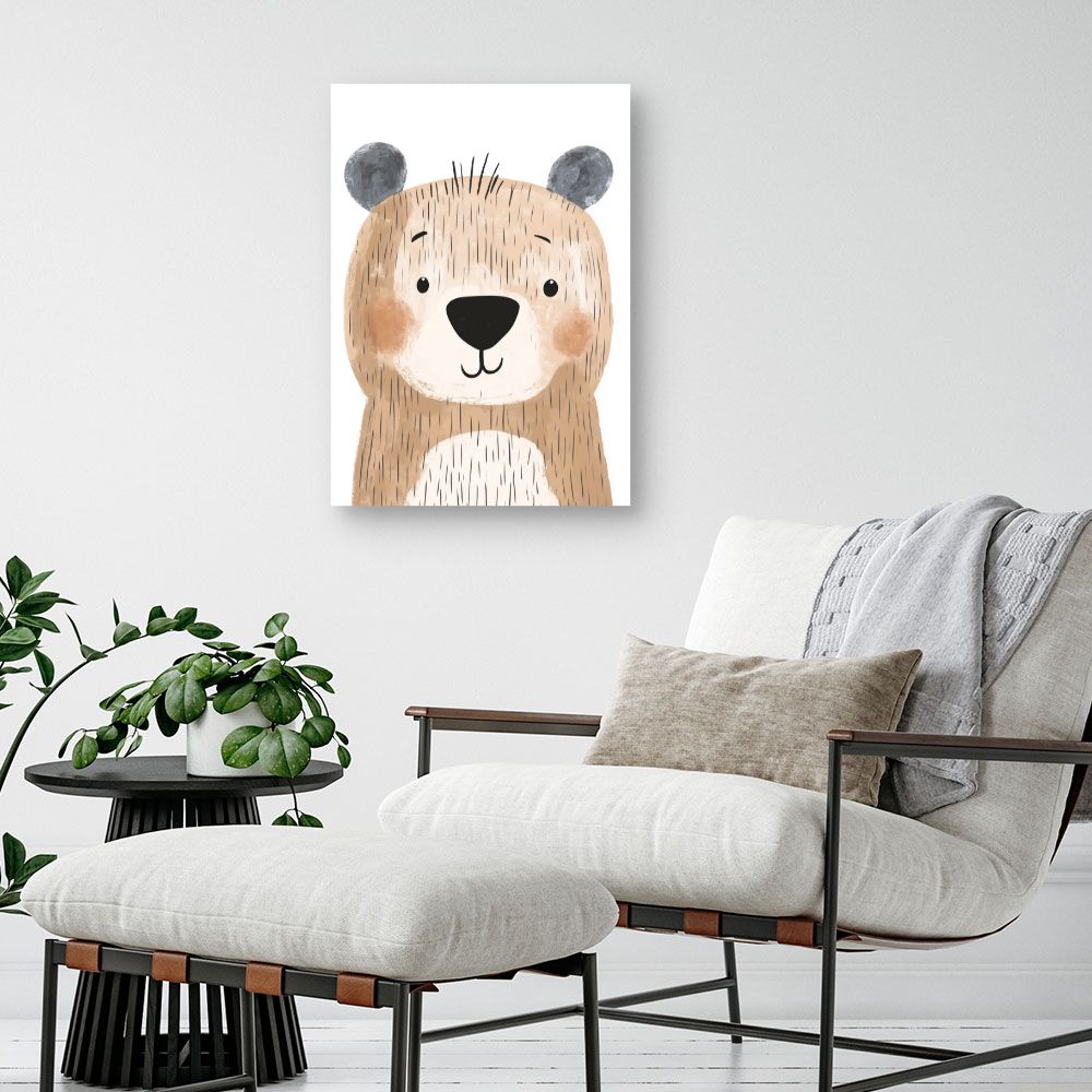 Tableau imprimé pour enfants 'Ours mignon'