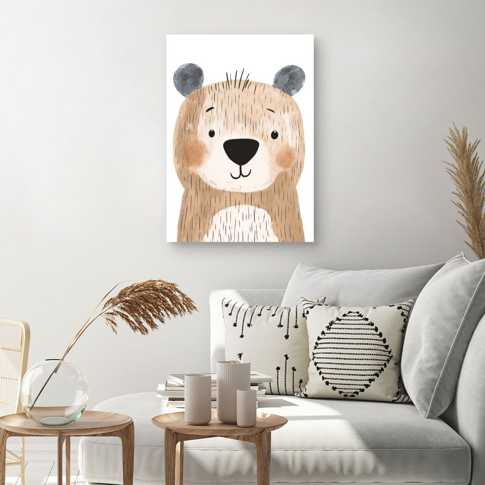 Tableau imprimé pour enfants 'Ours mignon'