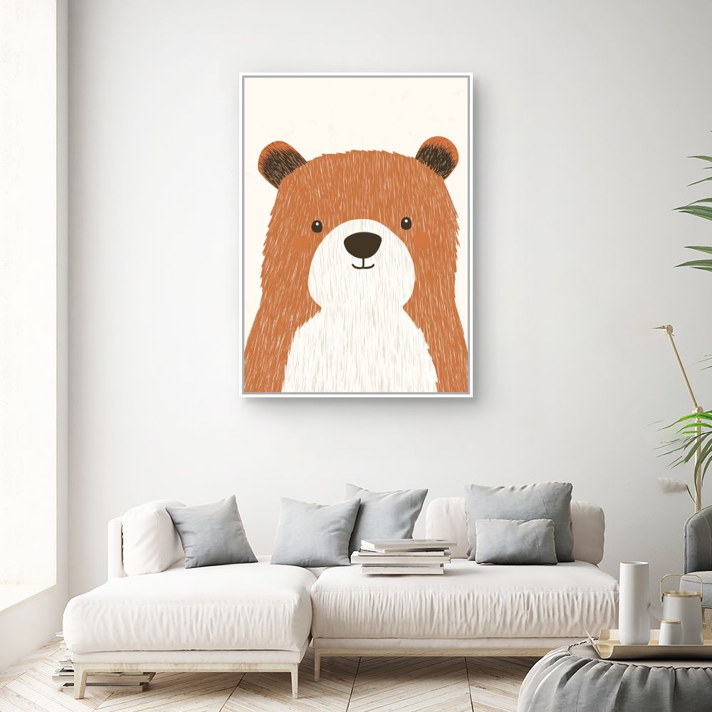 Tableau imprimé pour enfants 'Ours mignon'