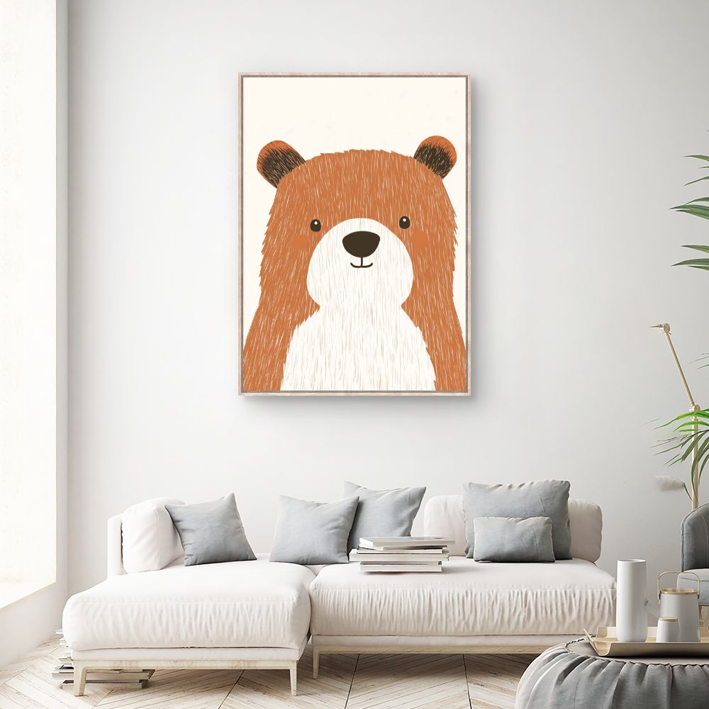Tableau imprimé pour enfants 'Ours mignon'