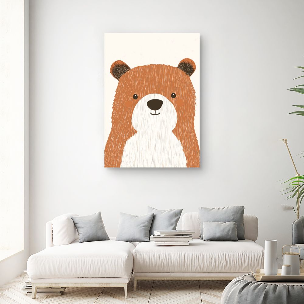 Tableau imprimé pour enfants 'Ours mignon'