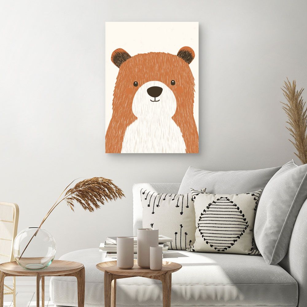 Tableau imprimé pour enfants 'Ours mignon'