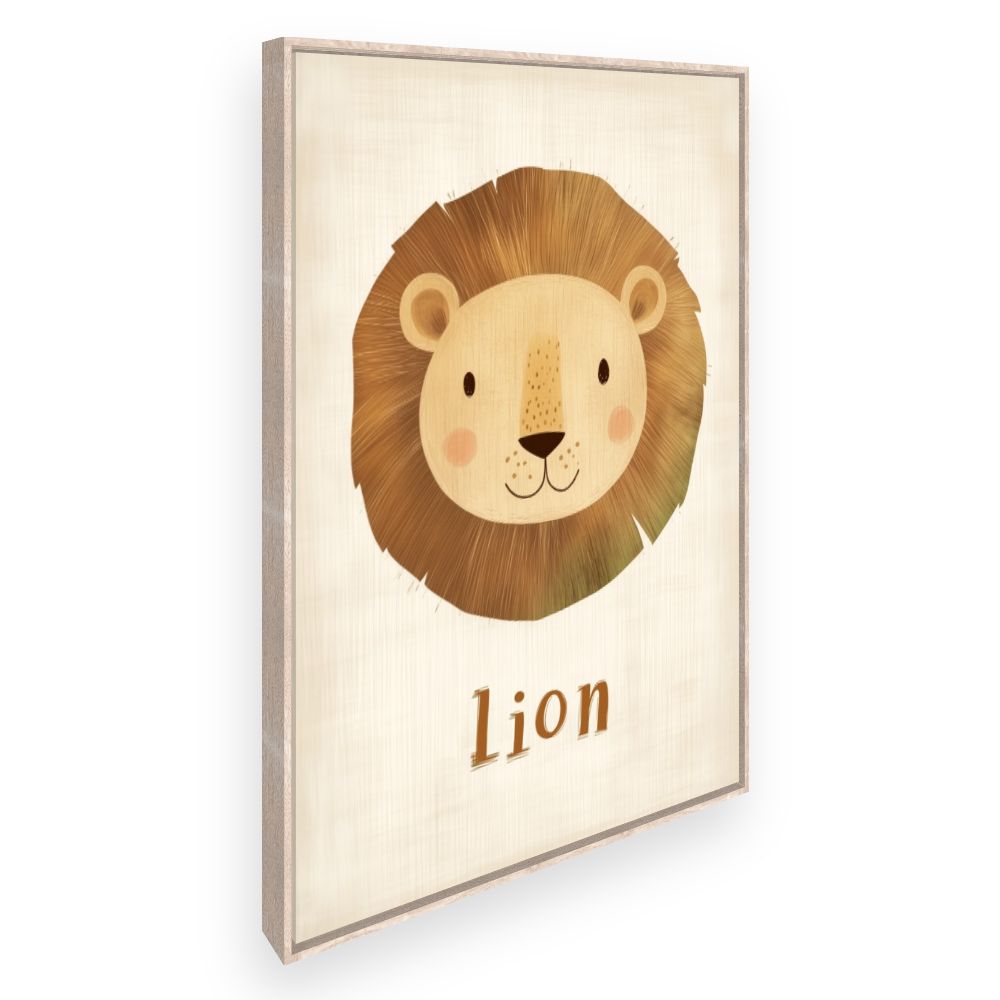 Tableau imprimé pour enfants 'Lion mignon'