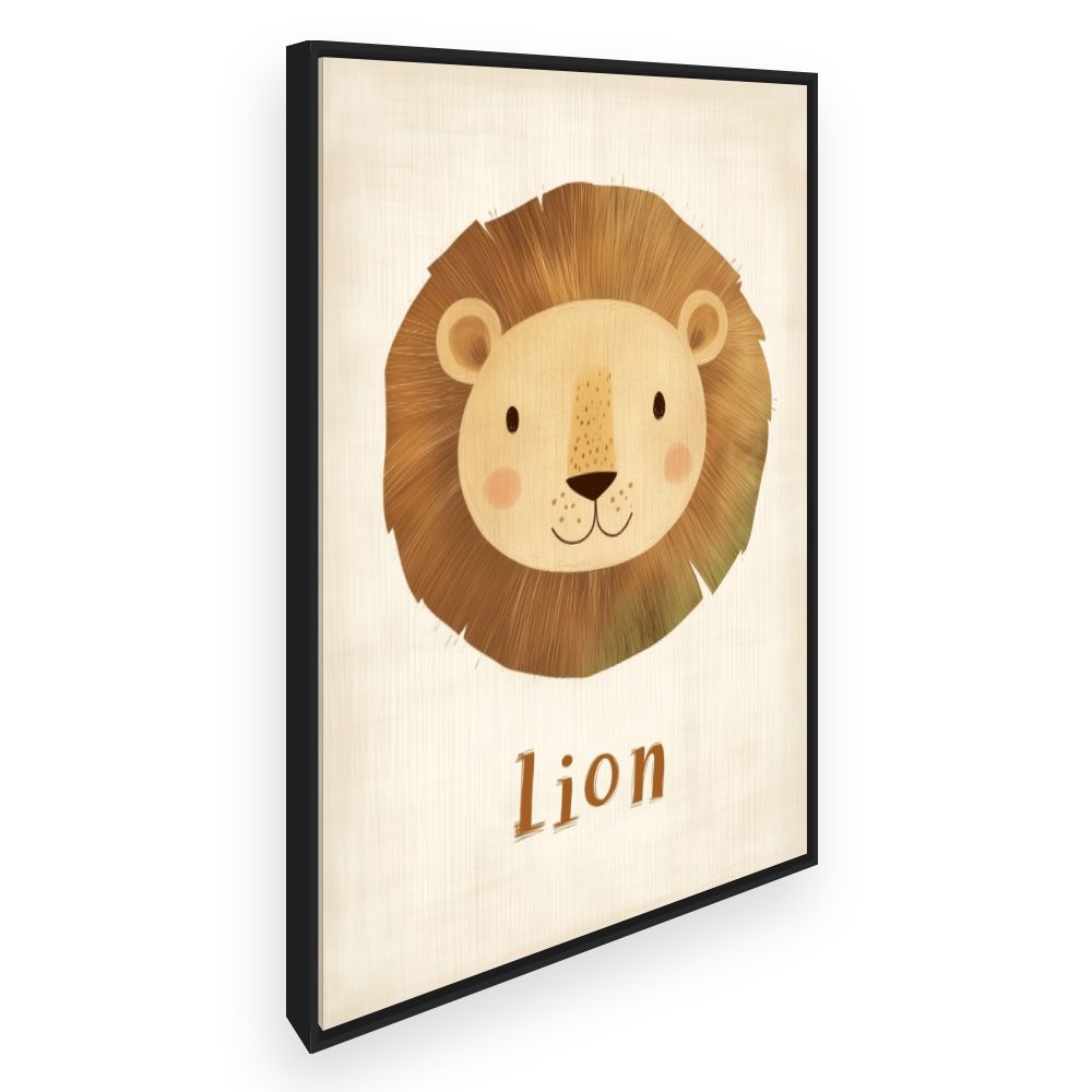 Tableau imprimé pour enfants 'Lion mignon'