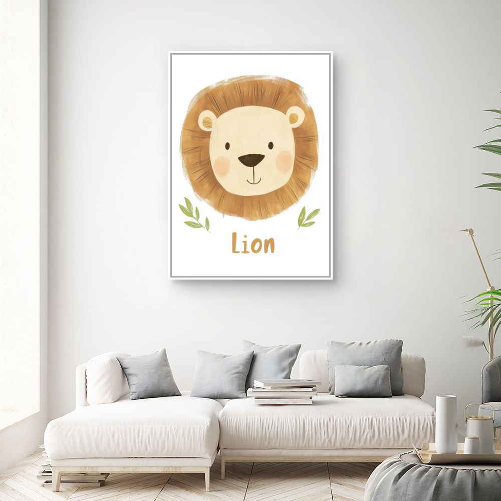 Tableau imprimé pour enfants 'Lion adorable'