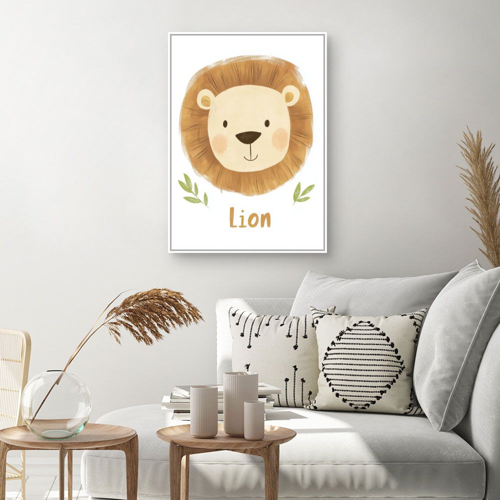 Tableau imprimé pour enfants 'Lion adorable'
