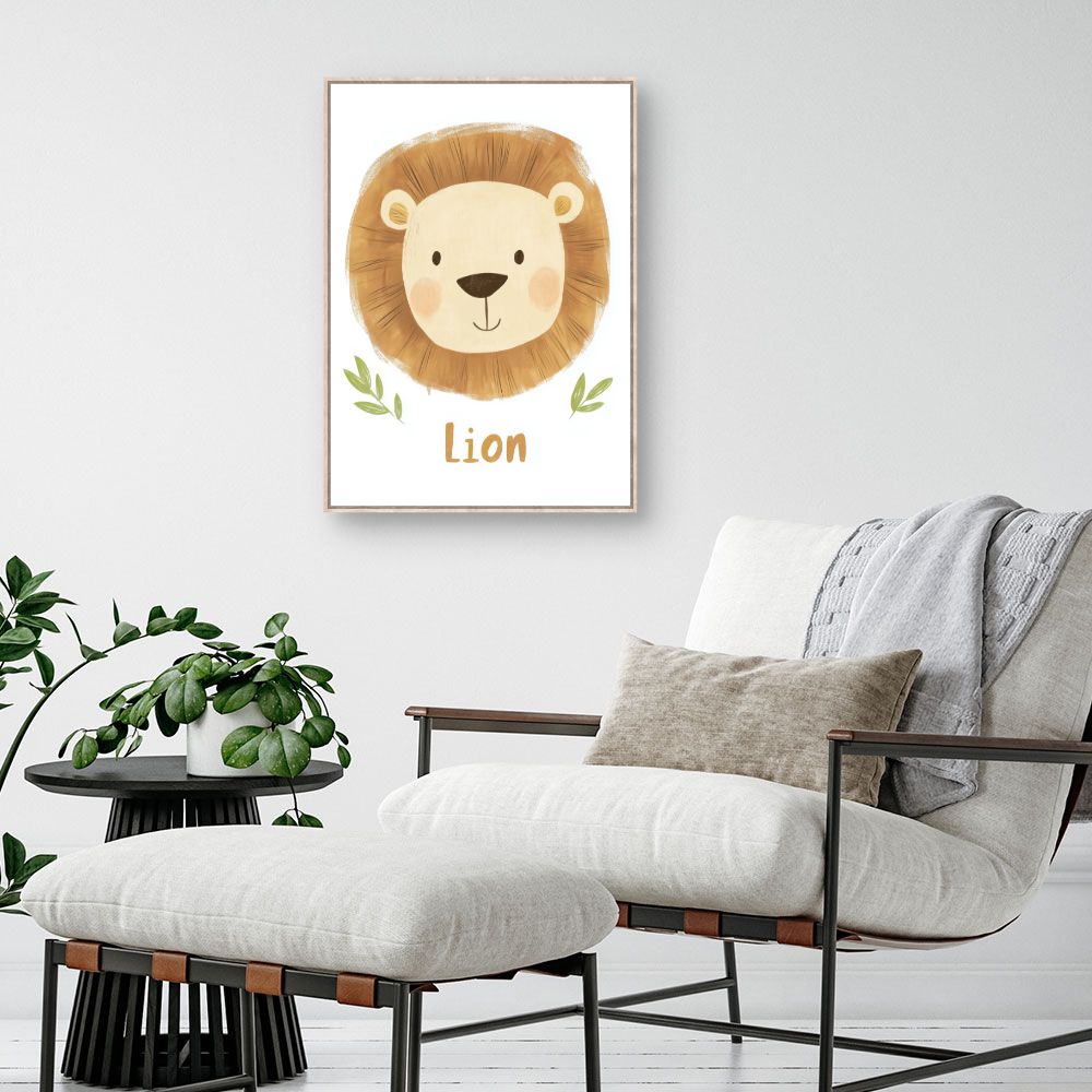 Tableau imprimé pour enfants 'Lion adorable'