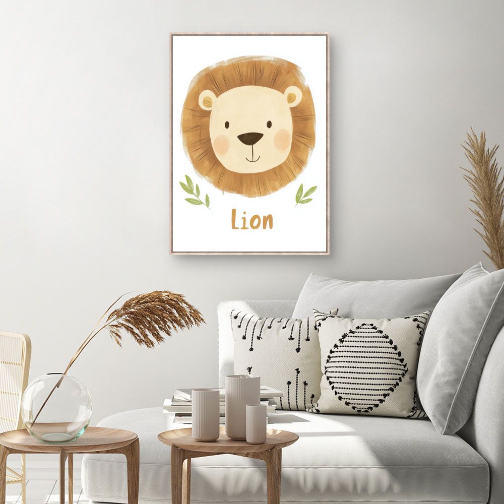 Tableau imprimé pour enfants 'Lion adorable'
