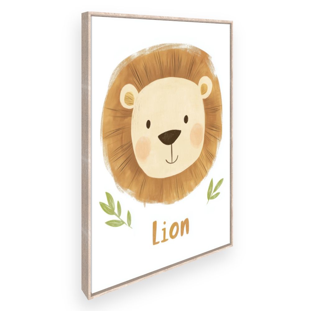 Tableau imprimé pour enfants 'Lion adorable'