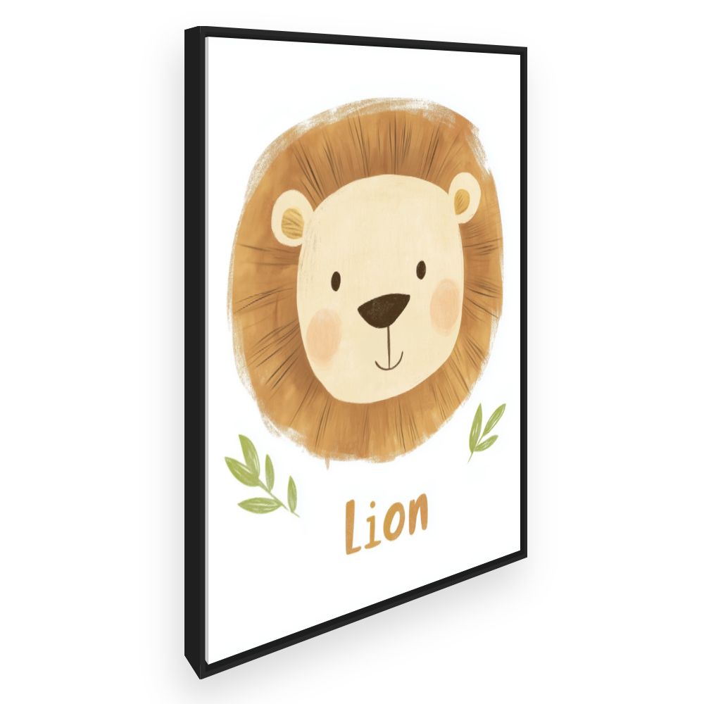 Tableau imprimé pour enfants 'Lion adorable'