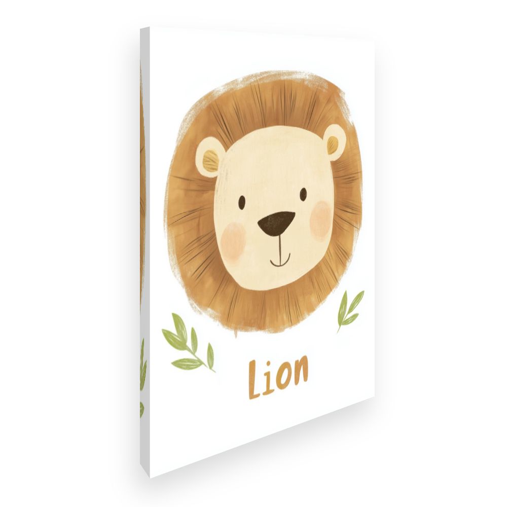 Tableau imprimé pour enfants 'Lion adorable'