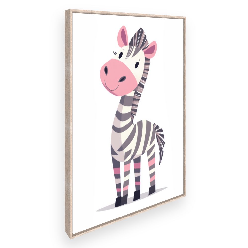 Tableau imprimé pour enfants 'Zèbre joyeux'