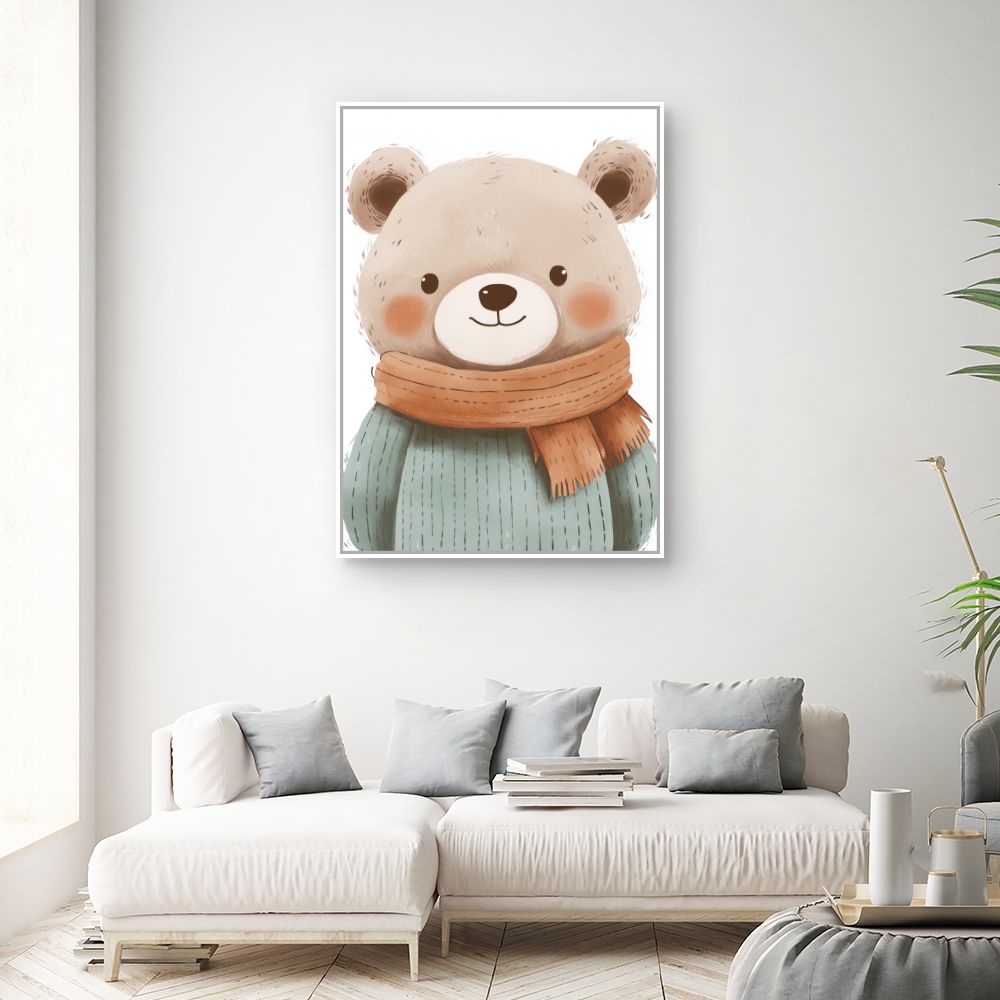 Tableau imprimé pour enfants 'Ours chaleureux'