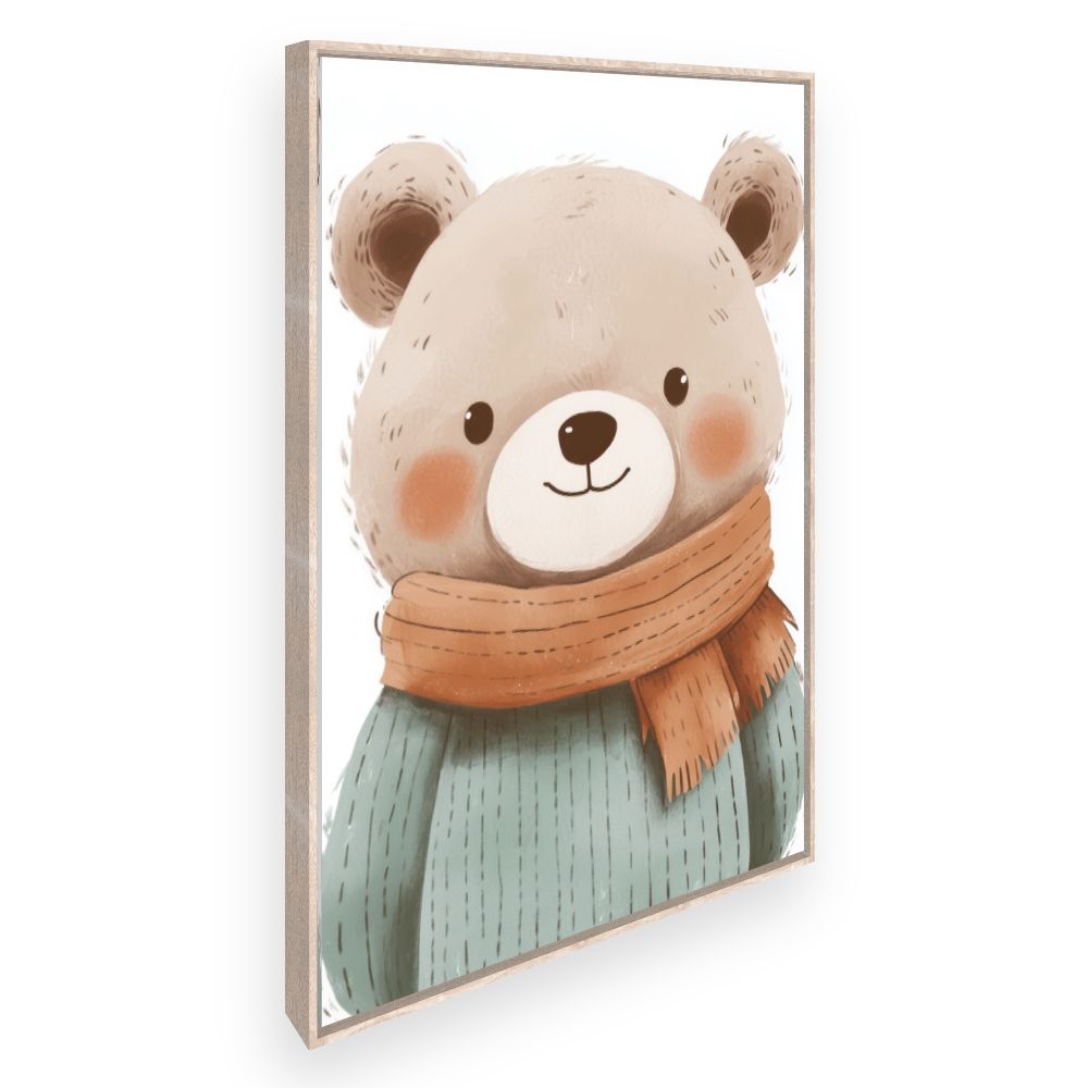 Tableau imprimé pour enfants 'Ours chaleureux'