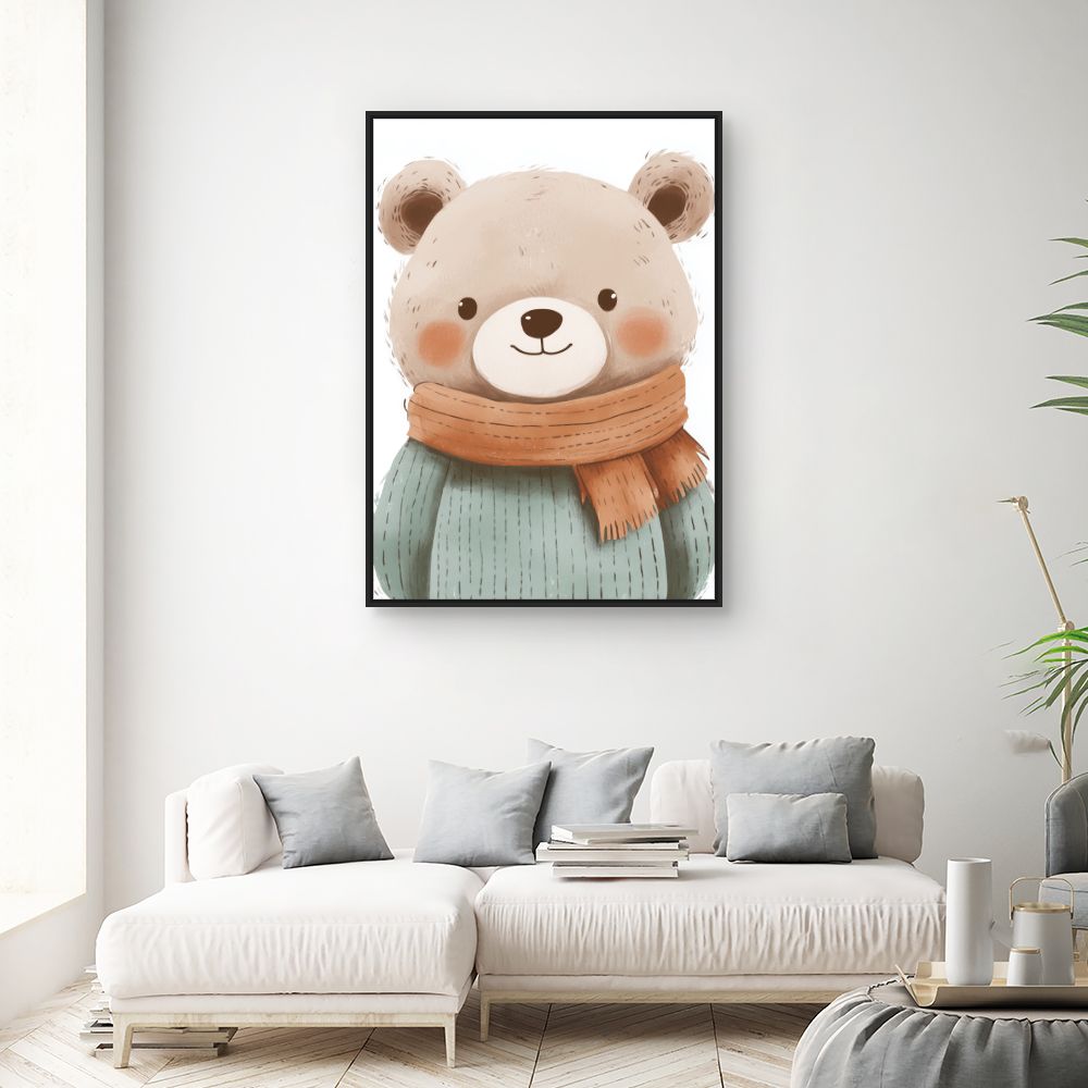 Tableau imprimé pour enfants 'Ours chaleureux'