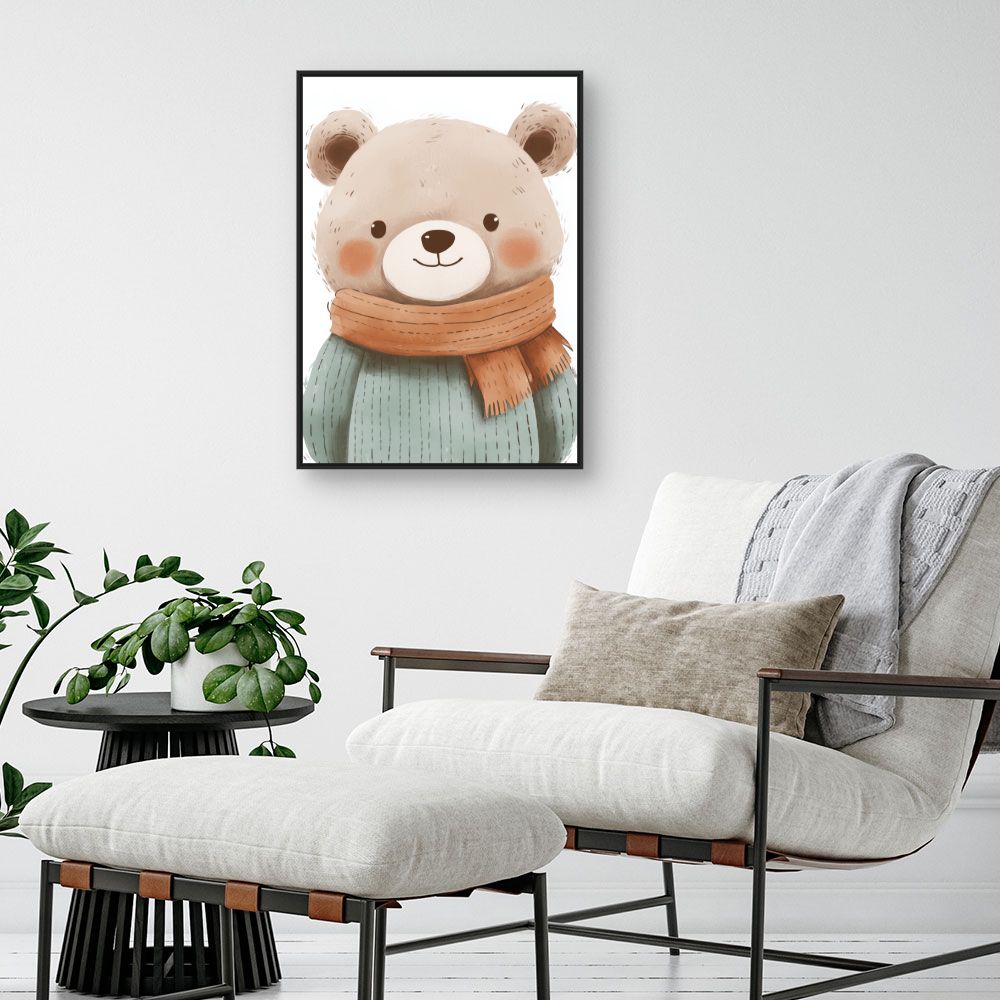 Tableau imprimé pour enfants 'Ours chaleureux'
