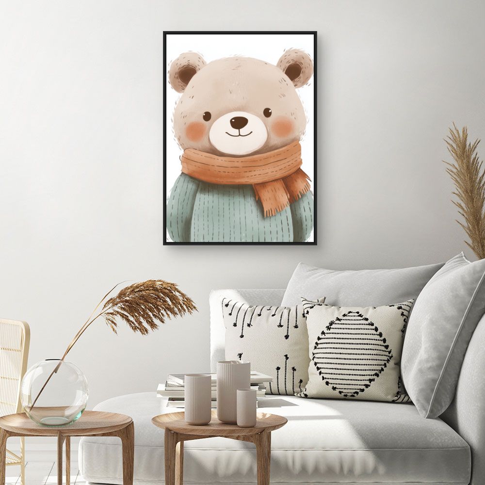 Tableau imprimé pour enfants 'Ours chaleureux'