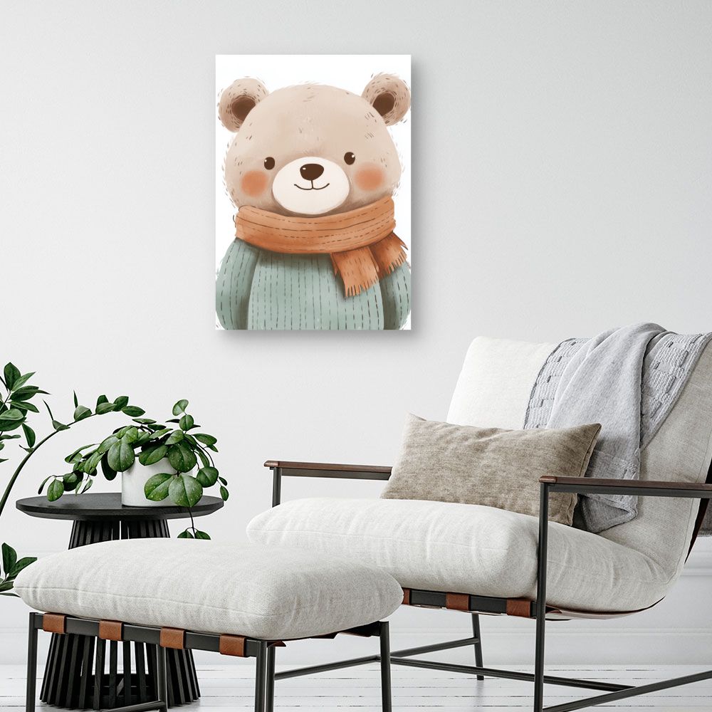 Tableau imprimé pour enfants 'Ours chaleureux'