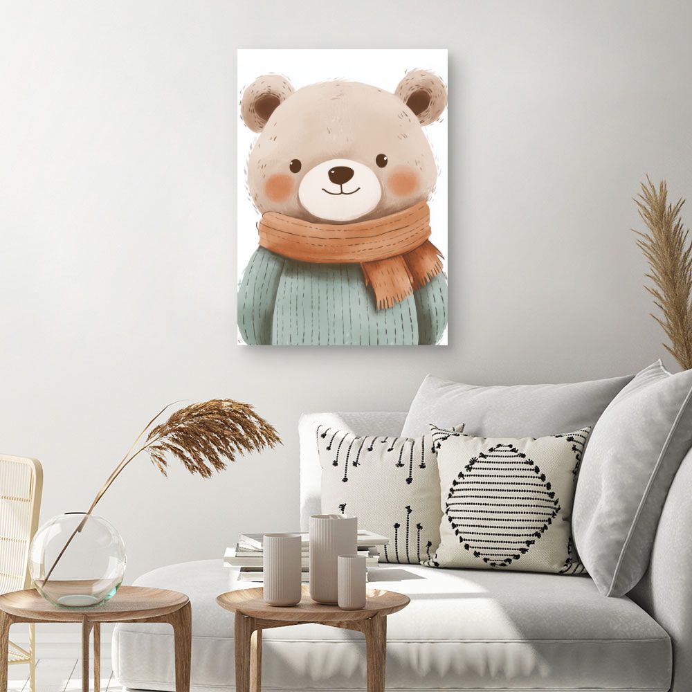 Tableau imprimé pour enfants 'Ours chaleureux'