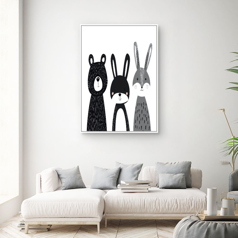 Tableau imprimé pour enfants 'Animaux mignons'