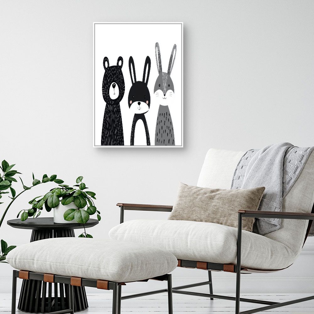 Tableau imprimé pour enfants 'Animaux mignons'