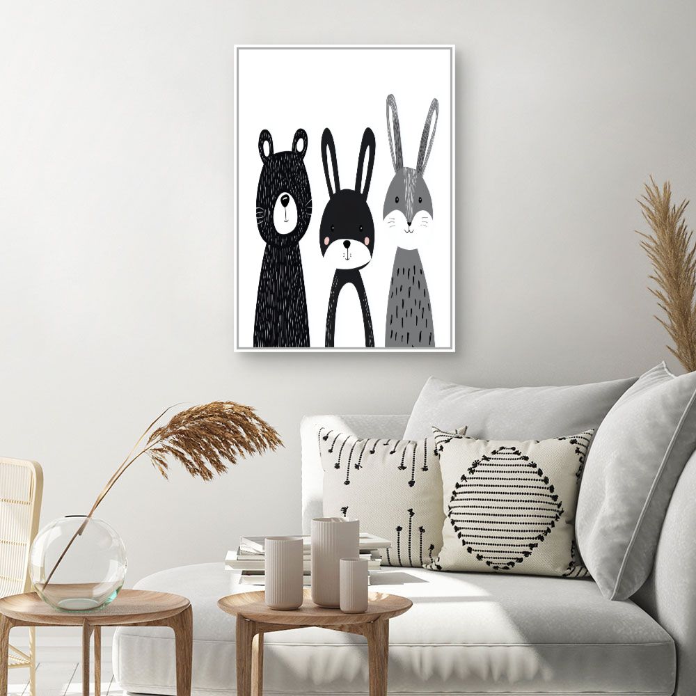 Tableau imprimé pour enfants 'Animaux mignons'