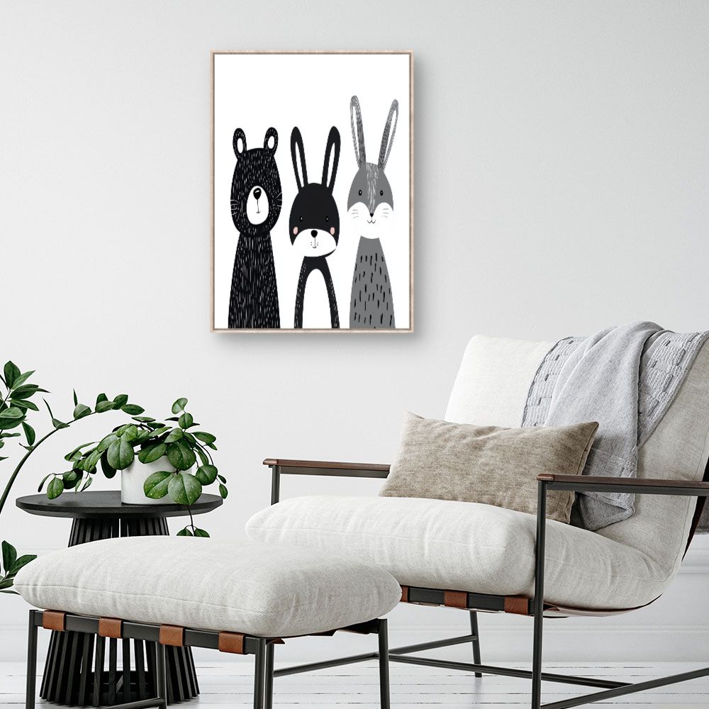 Tableau imprimé pour enfants 'Animaux mignons'