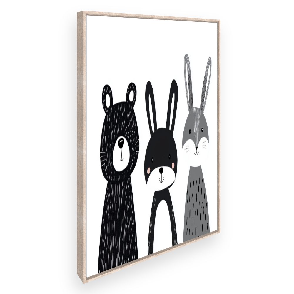 Tableau imprimé pour enfants 'Animaux mignons'