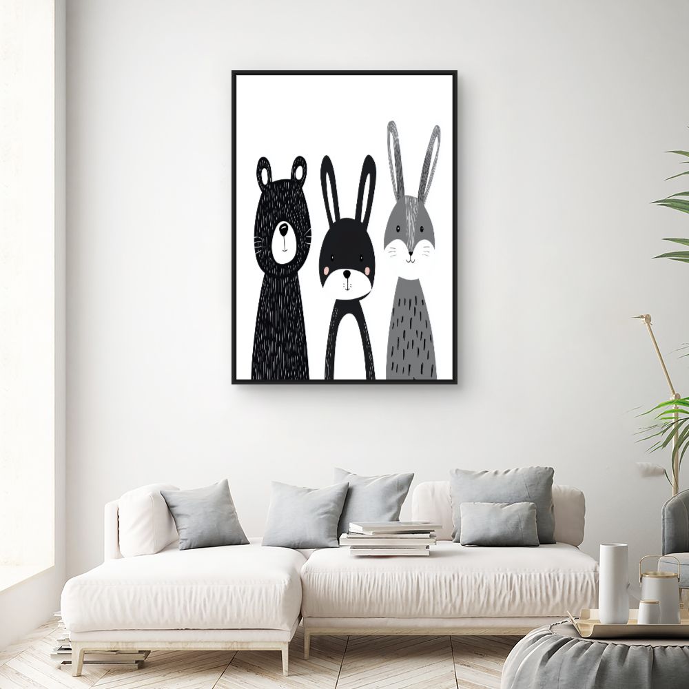 Tableau imprimé pour enfants 'Animaux mignons'