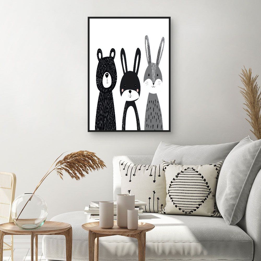 Tableau imprimé pour enfants 'Animaux mignons'