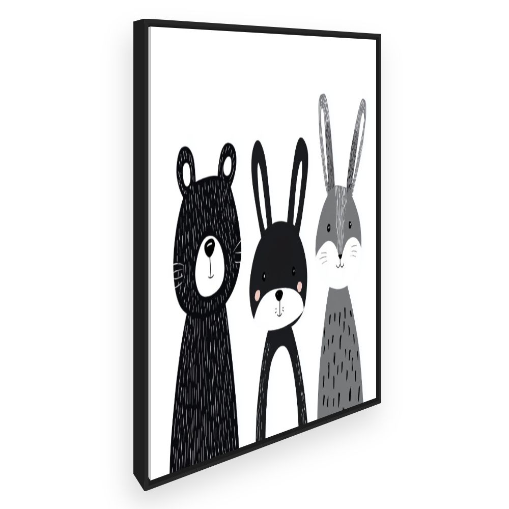 Tableau imprimé pour enfants 'Animaux mignons'