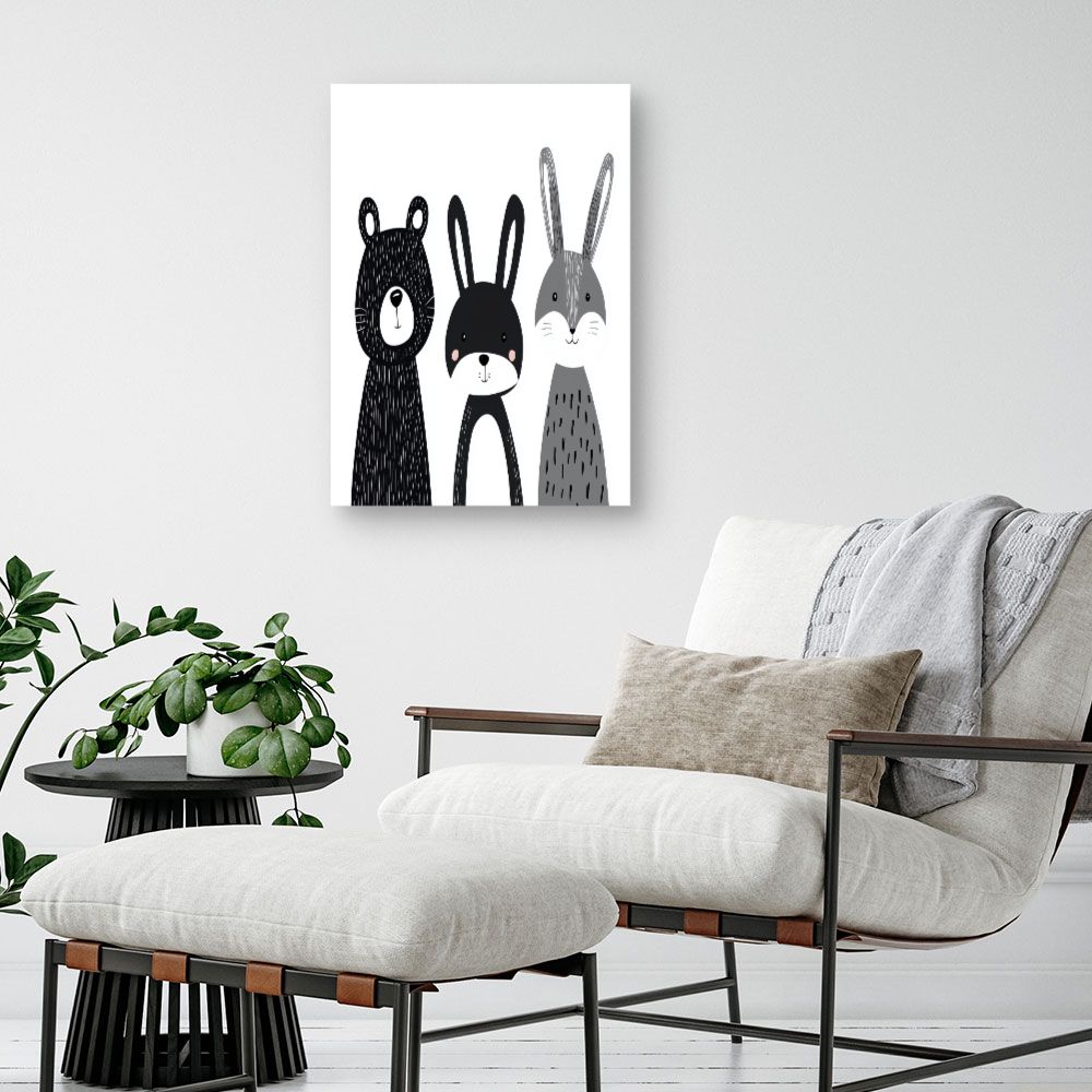 Tableau imprimé pour enfants 'Animaux mignons'