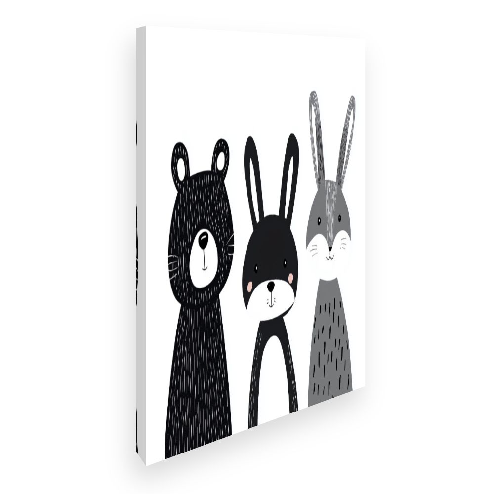 Tableau imprimé pour enfants 'Animaux mignons'