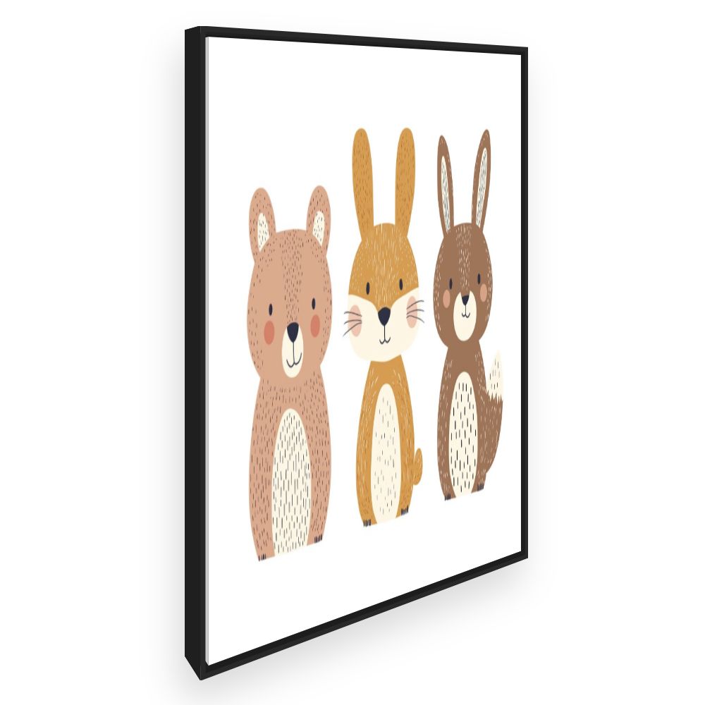 Tableau imprimé pour enfants 'Animaux mignons'