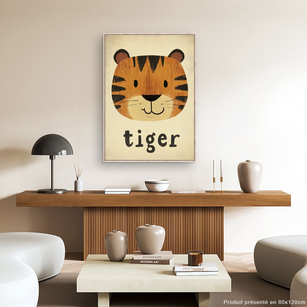 Tableau 'Tigre souriant'