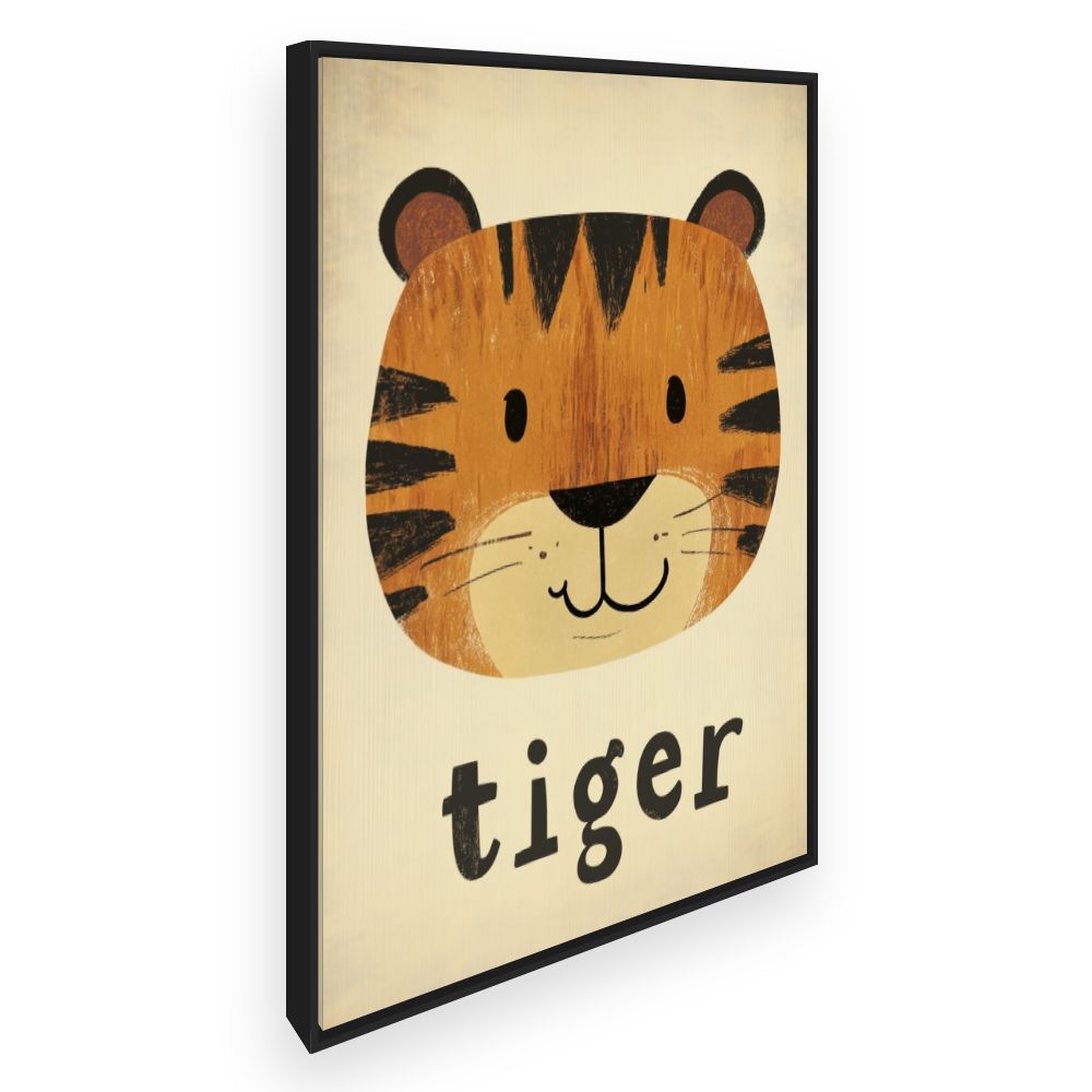 Tableau imprimé pour enfants 'Tigre souriant'
