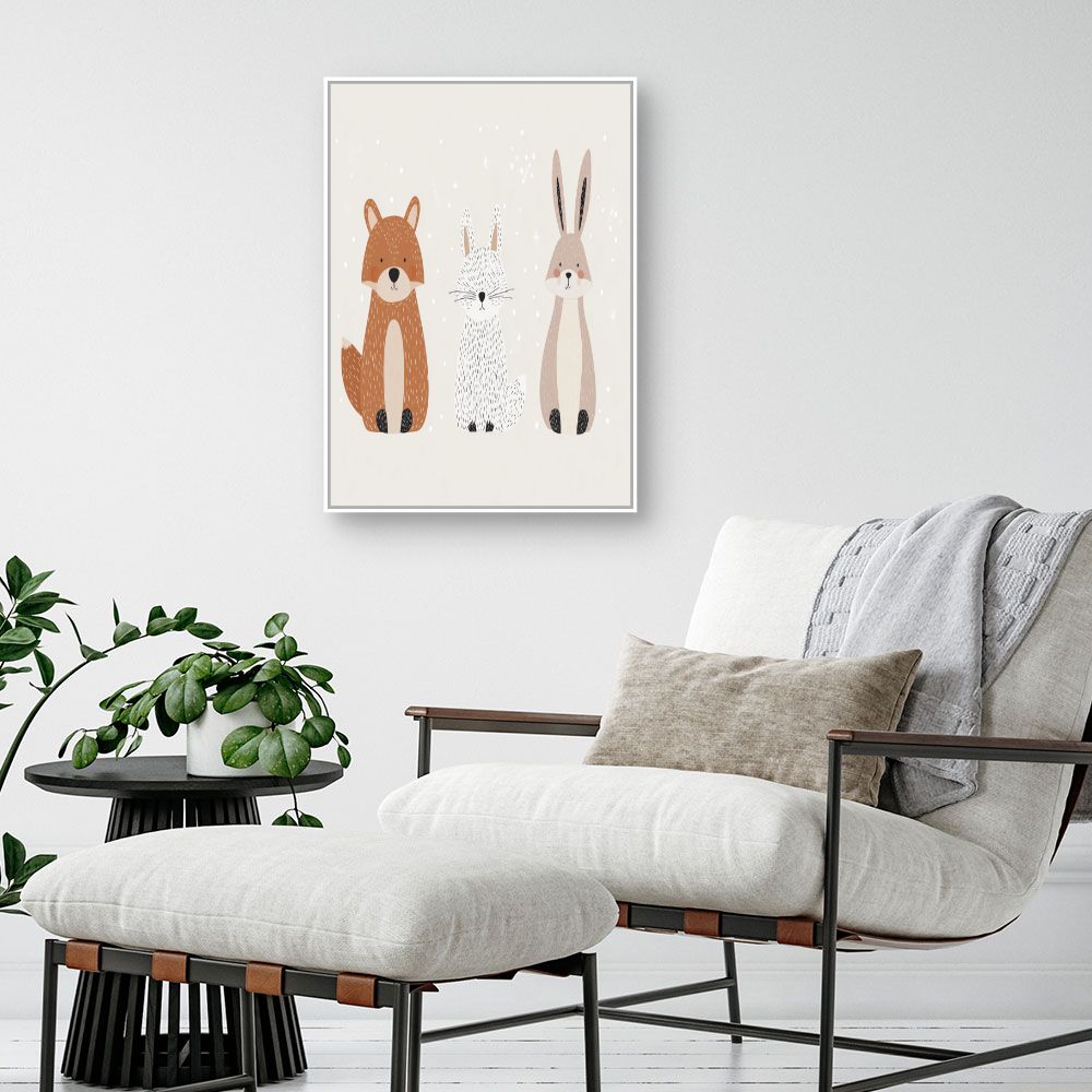 Tableau imprimé pour enfants 'Animaux mignons'